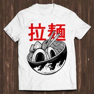 The Great Wave Off Kanagawa Kawaii Japanese Anime Skeleton Ramen Retro